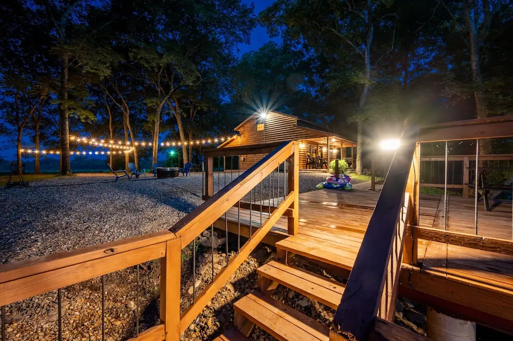 The deck after dark.