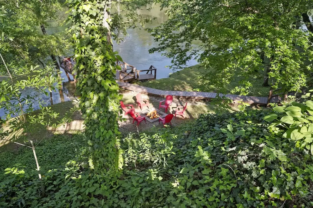 View from the back porch overlooking the river!