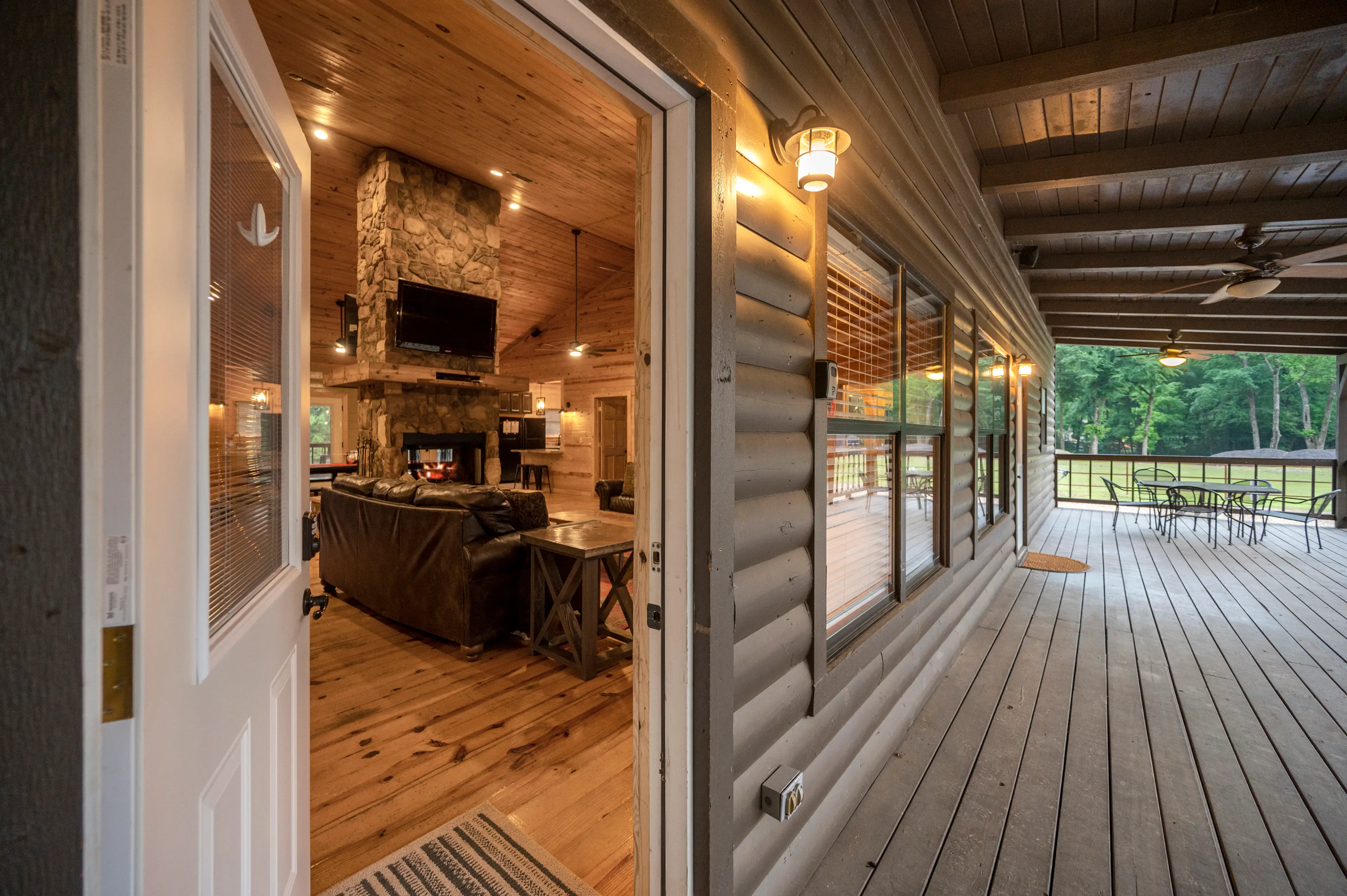 A huge front porch will welcome you to Riverhawk!
