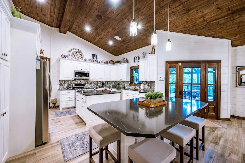 The fully renovated open concept kitchen.