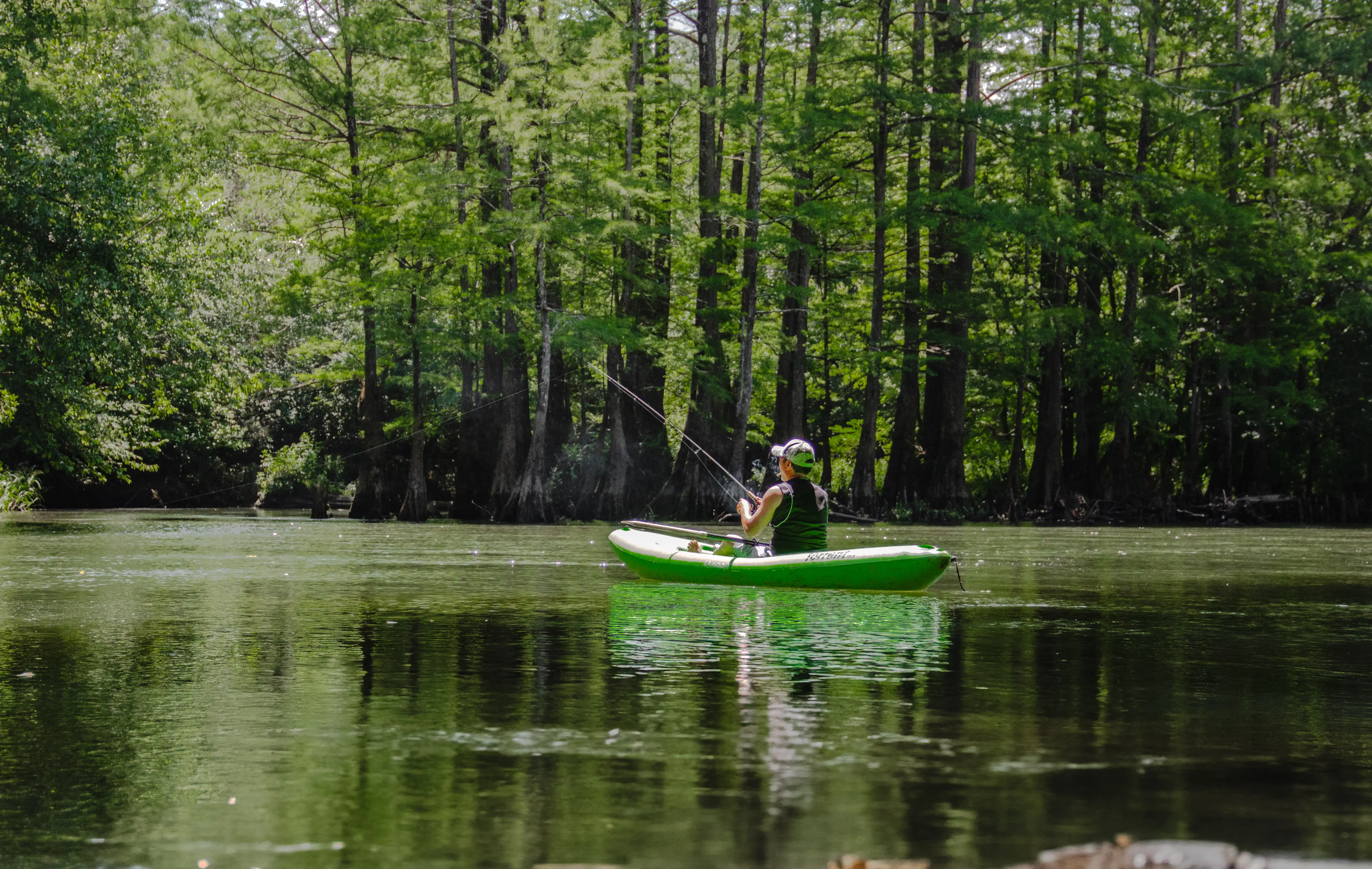 Catch perch, crappie, bass and an occasional trout right from your kayak!