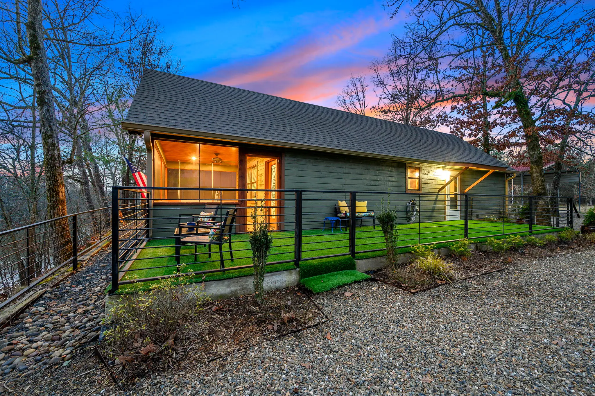 The large side porch for enjoying outside.