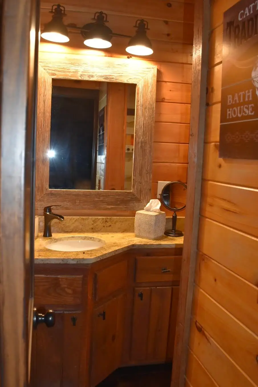 Plenty of light in the bathroom!