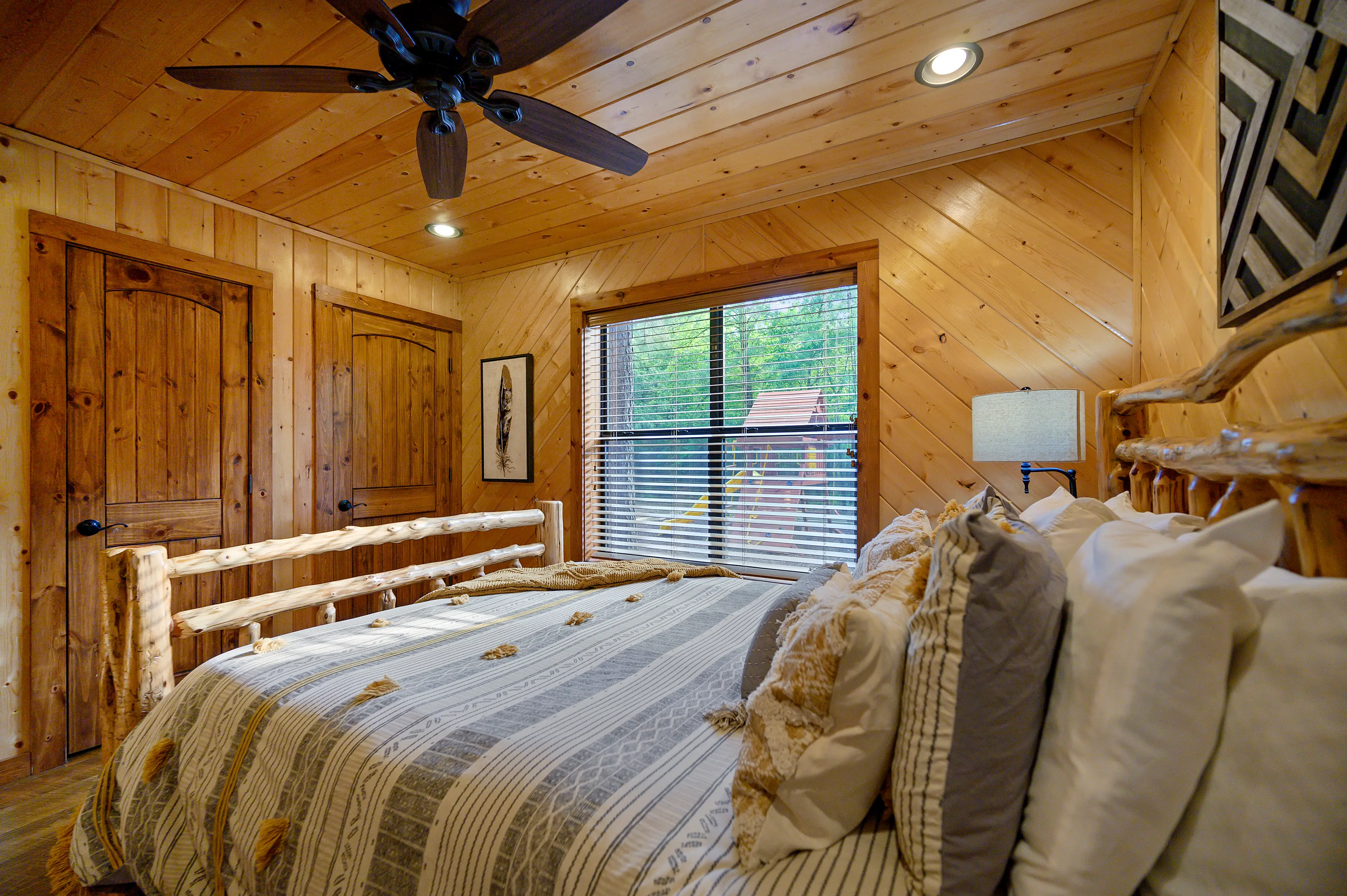 Bedroom two is a queen with a walk in closet.