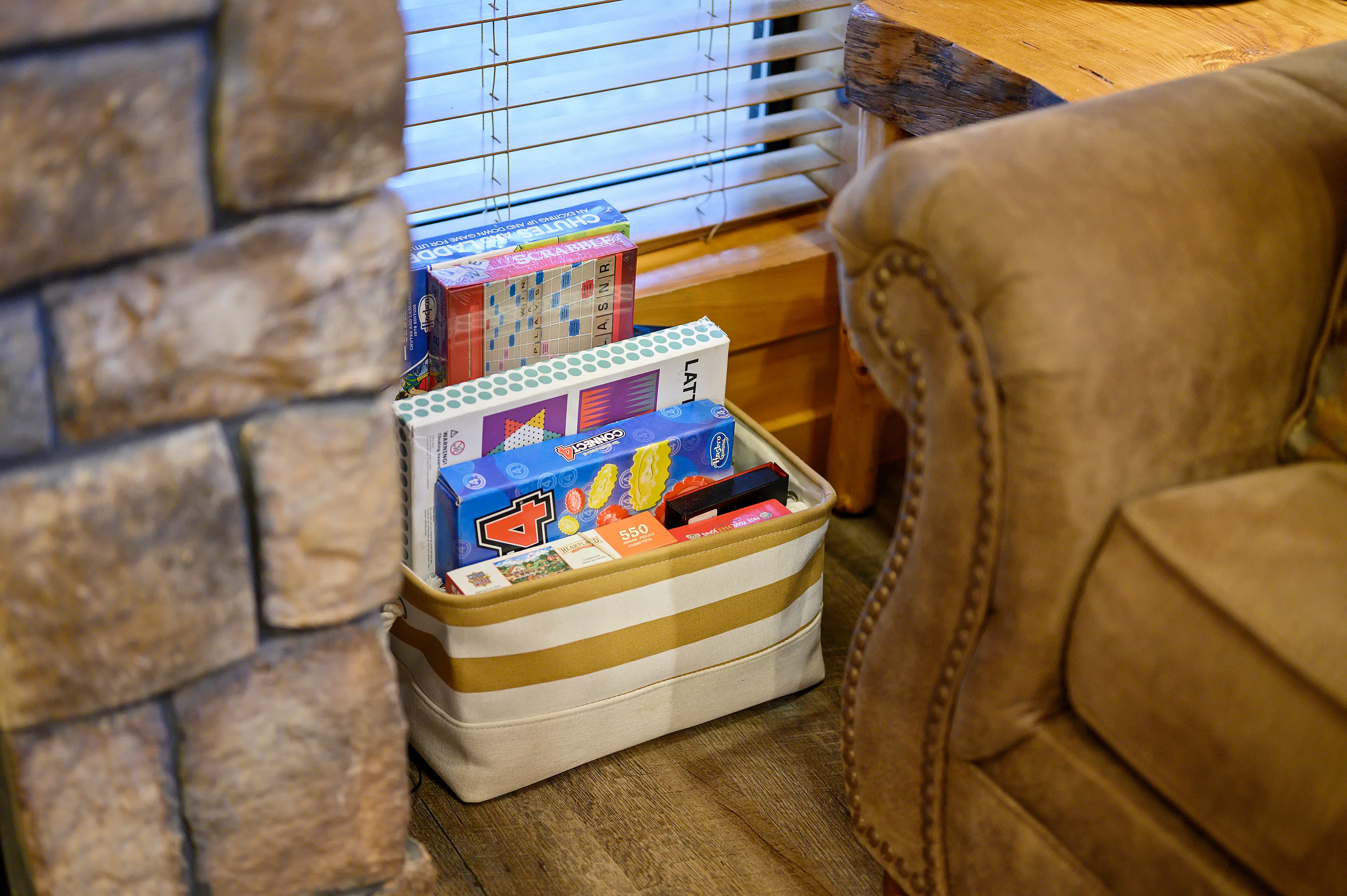 Board games are stocked at the cabin!