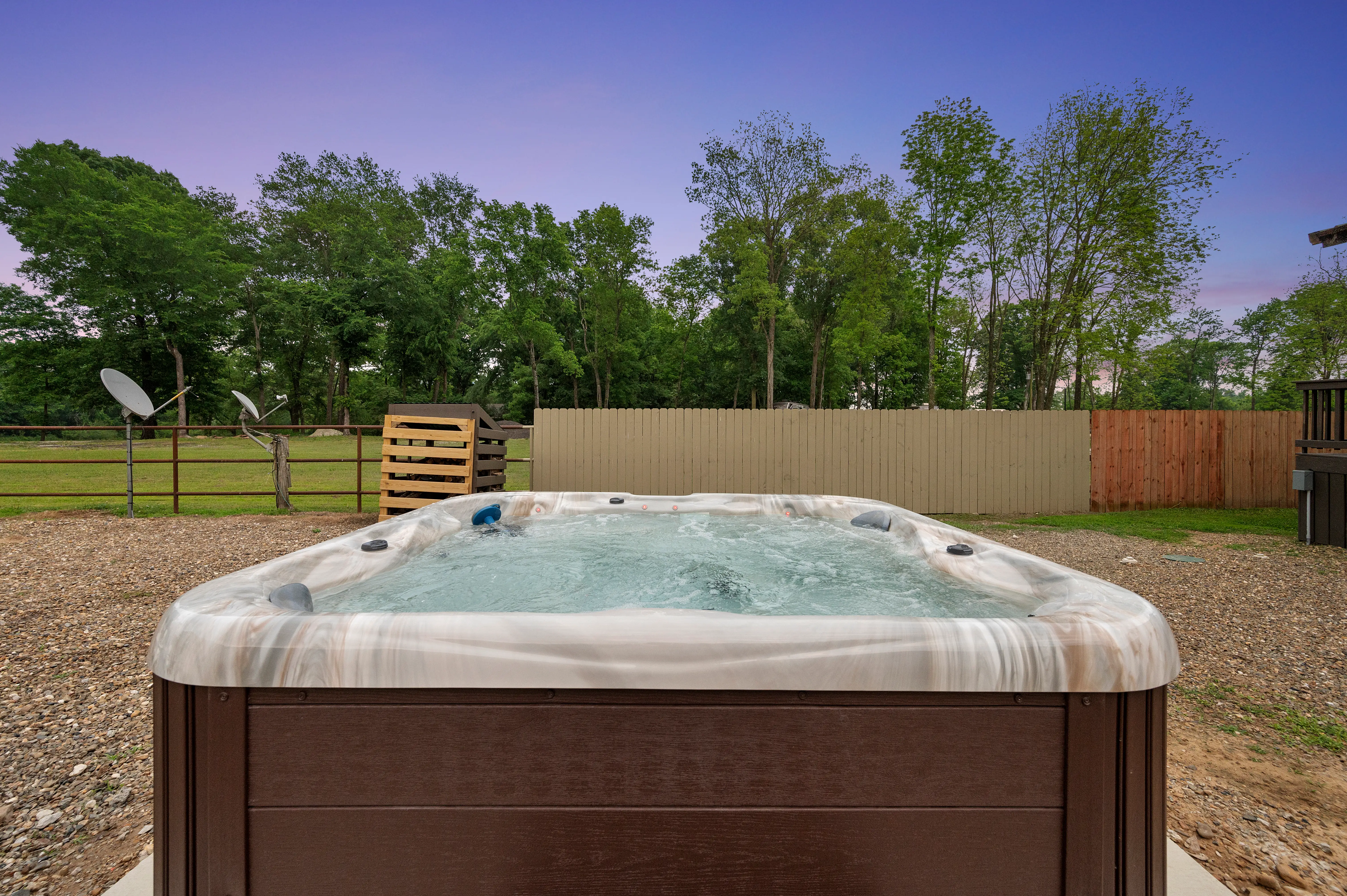 Hot tub with river views!