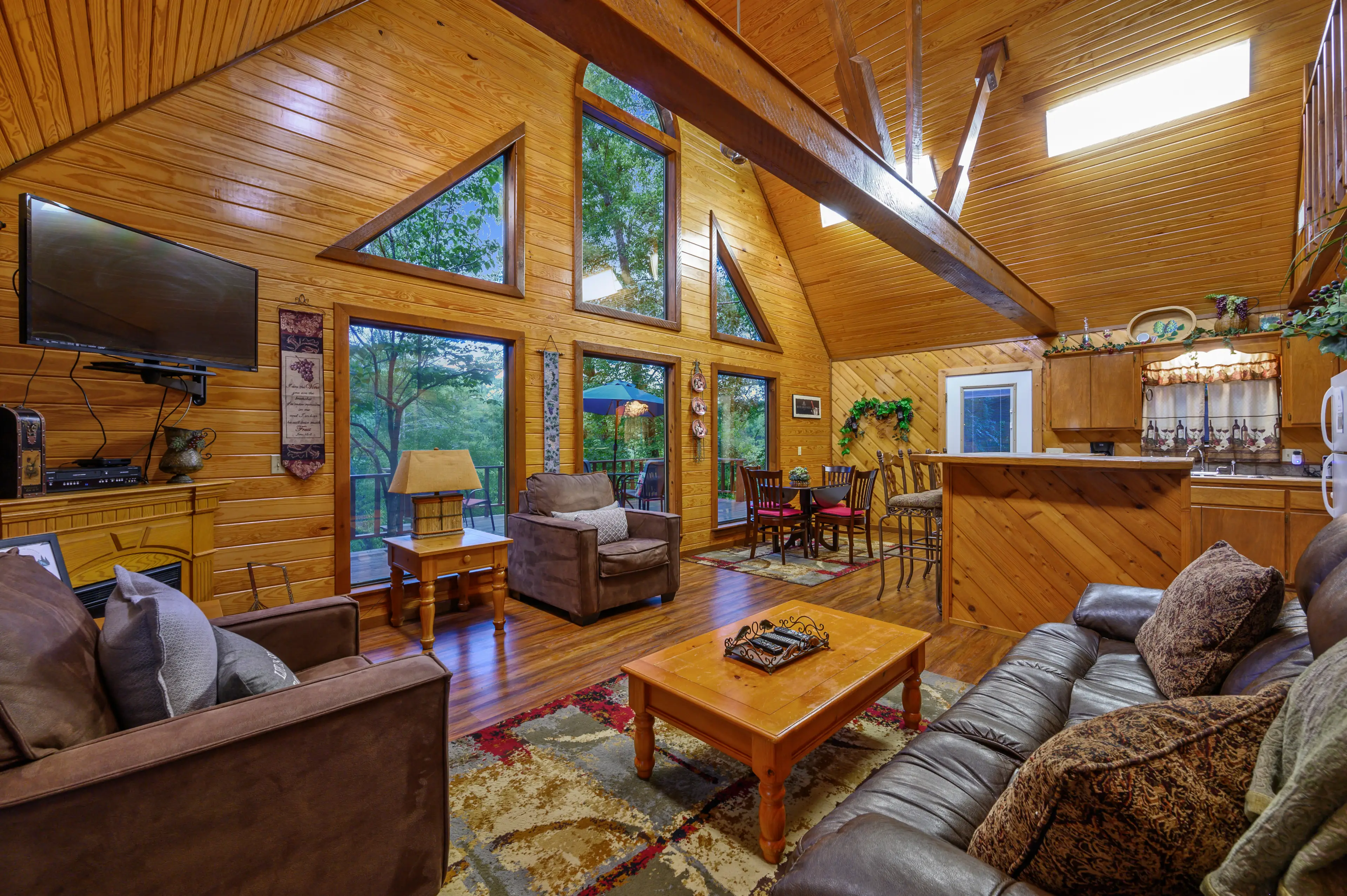 Enjoy the river views from inside or out!