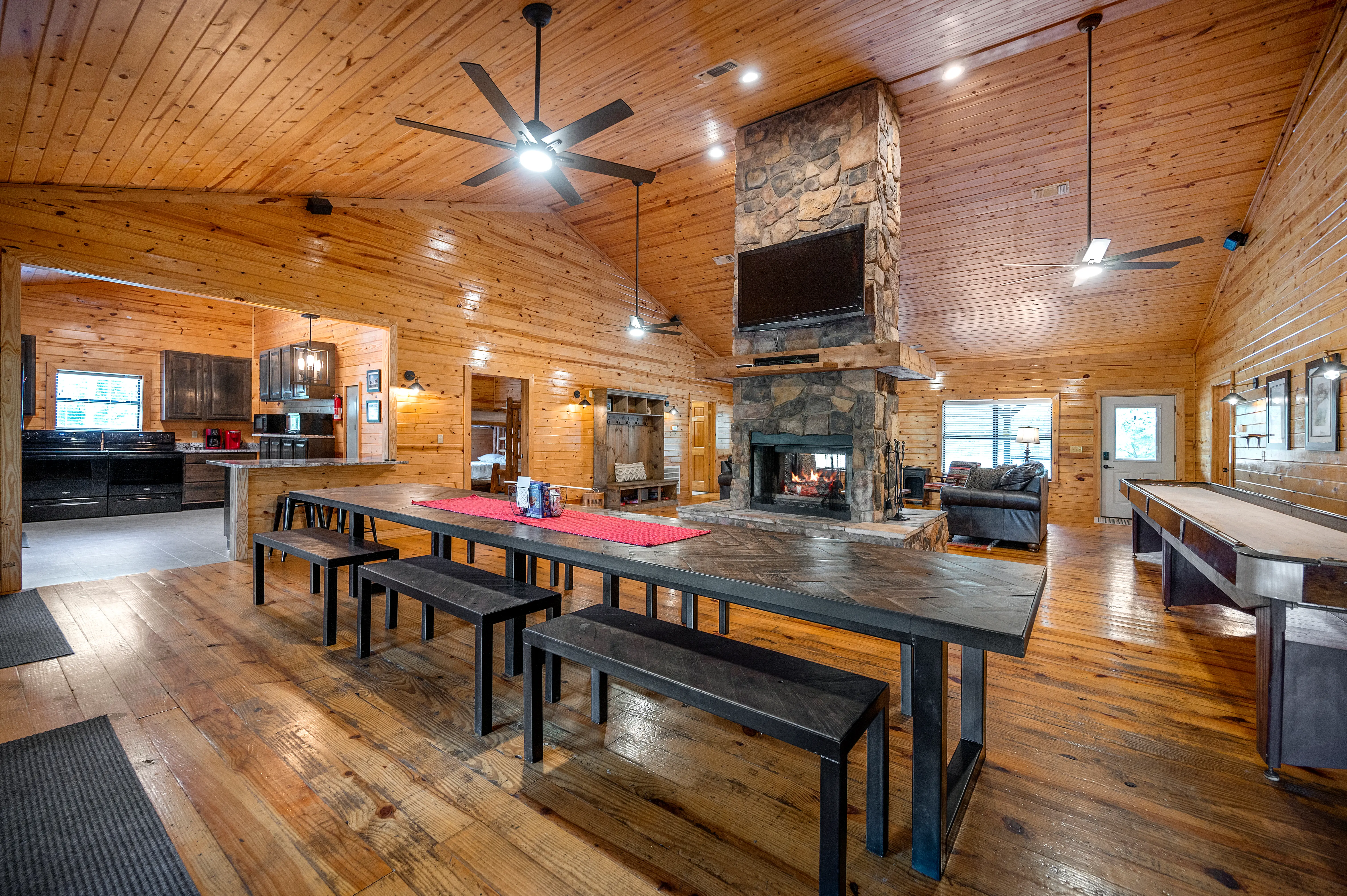 Double sided real wood burning fireplace!