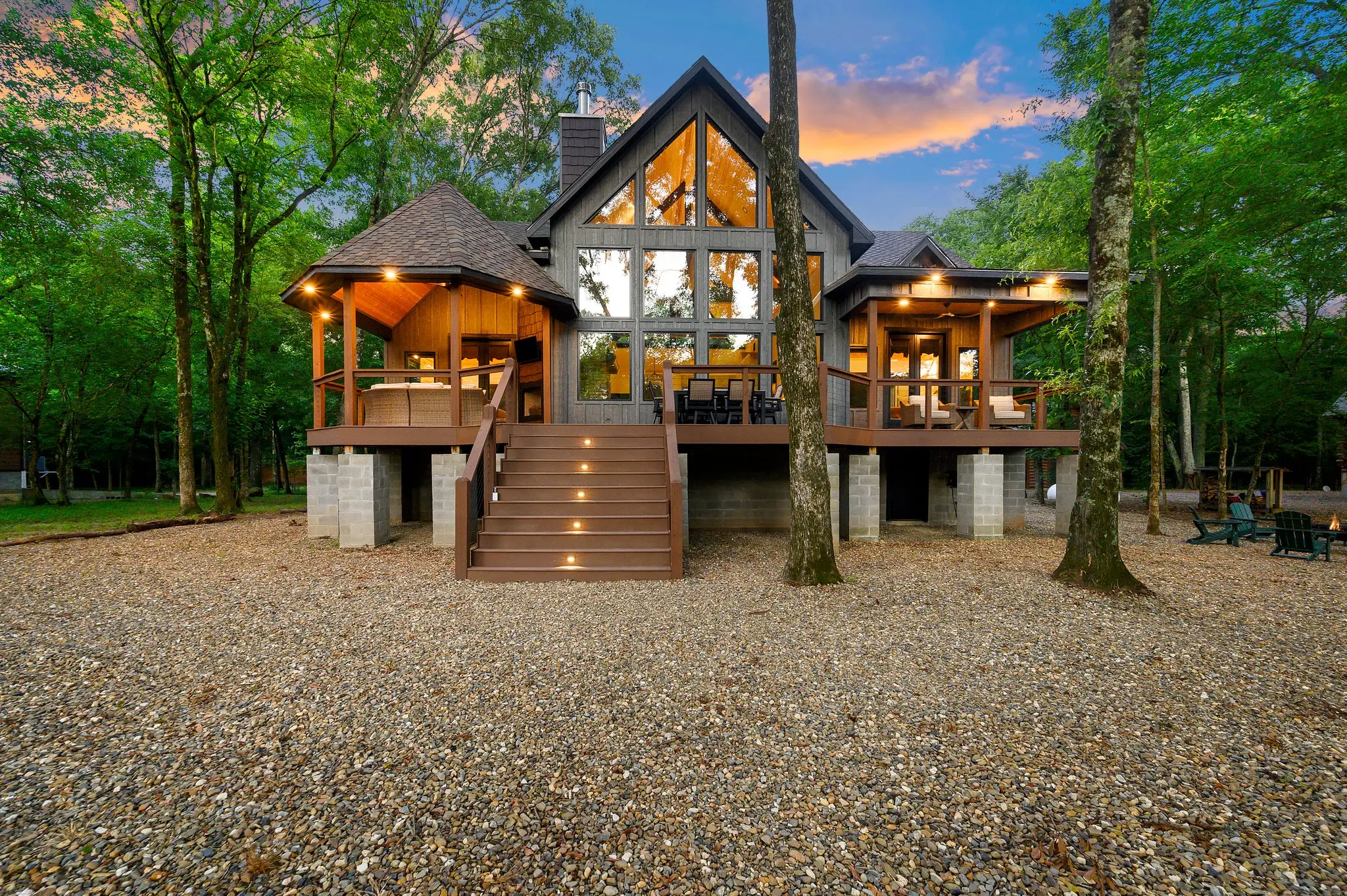 A view a the cabin from the river.