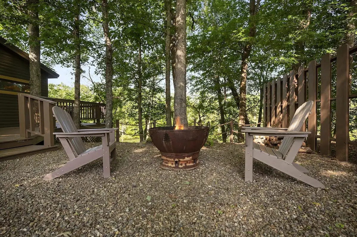 Firewood is provided for the fire pit!