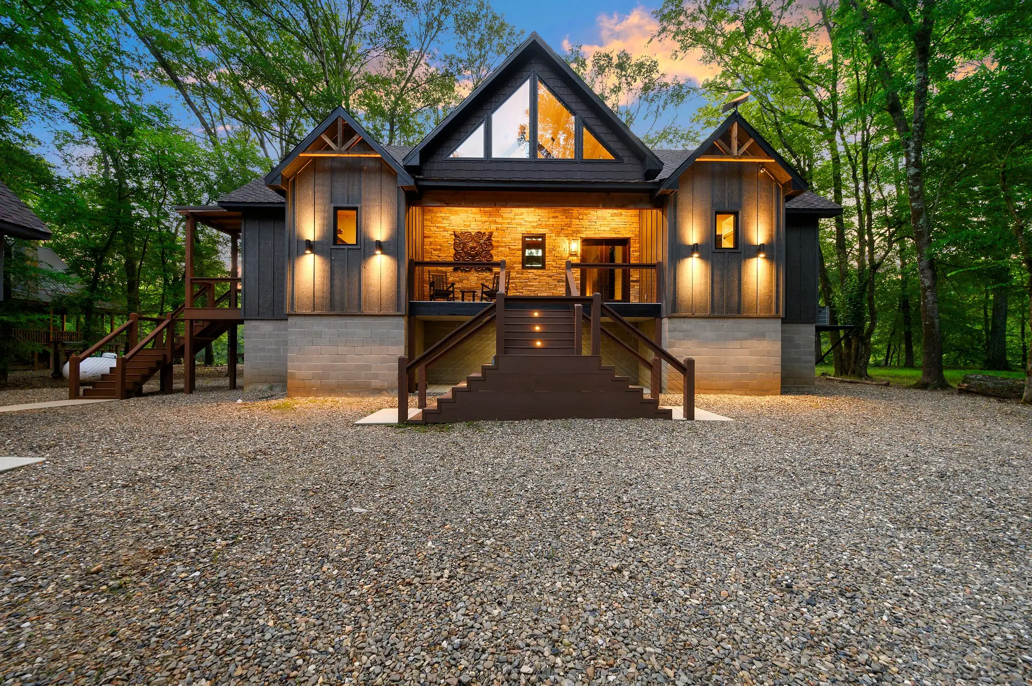 The main cabin's front porch.