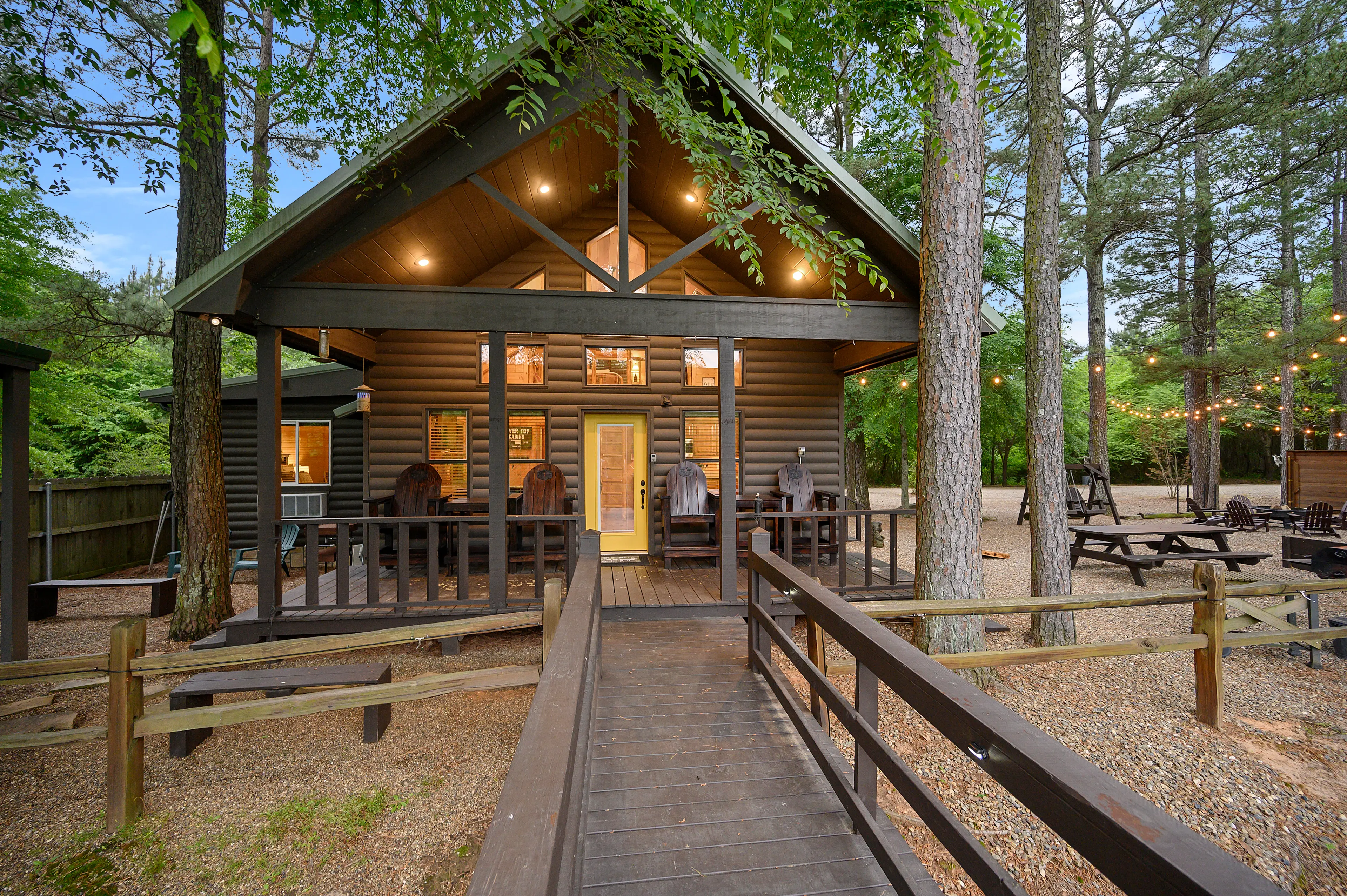 The front porch leads directly to the deck catwalk!