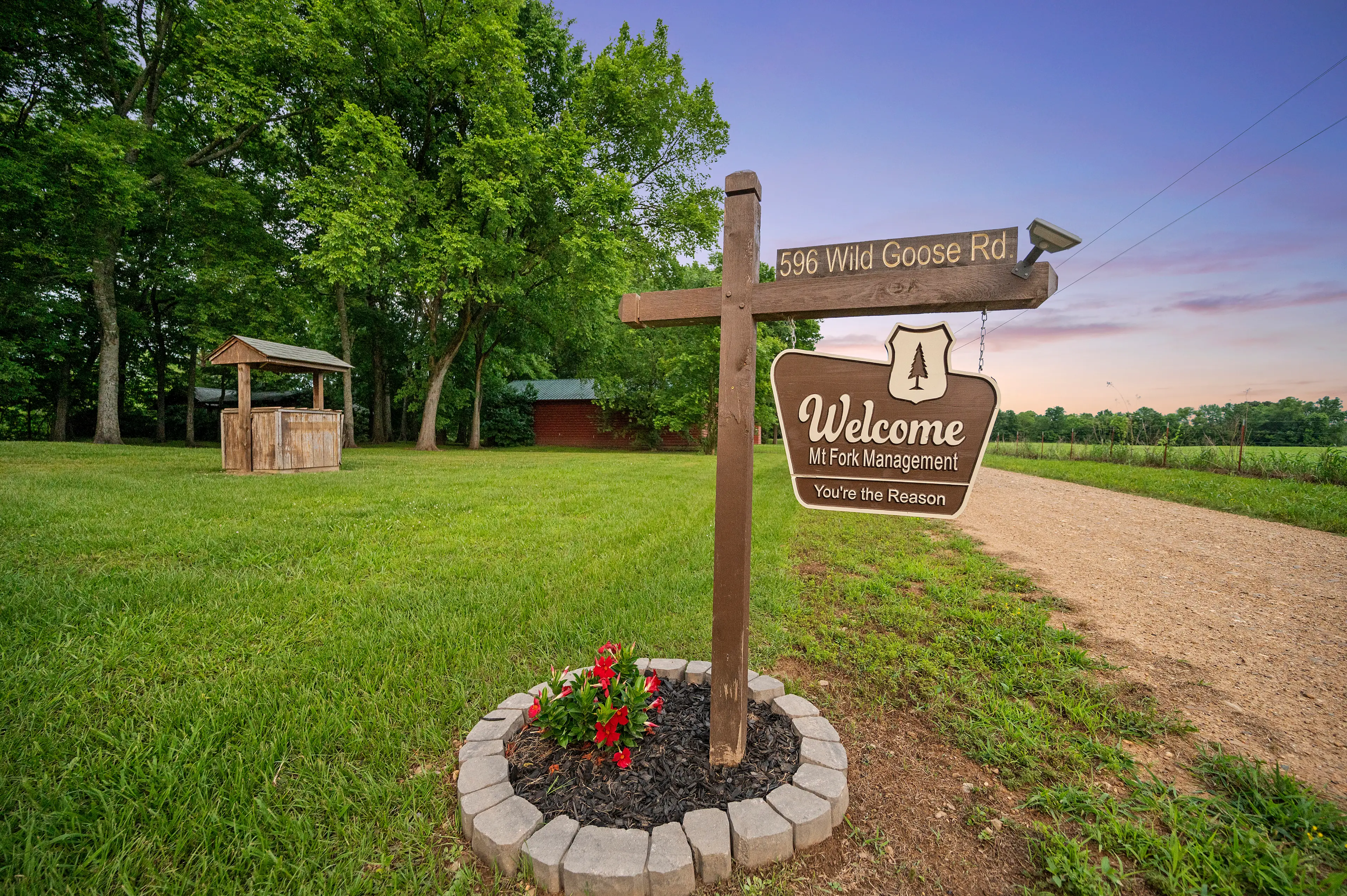 The driveway sign so you know you made it to the cabin.