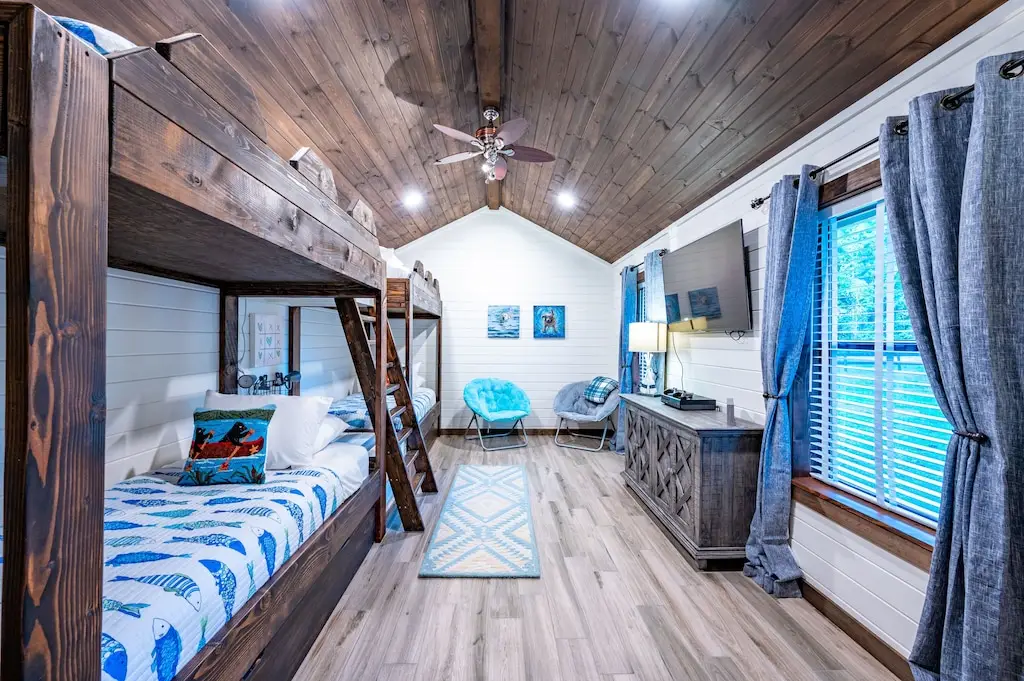 The bunkroom is also comfy enough for extra adults for girls trips!