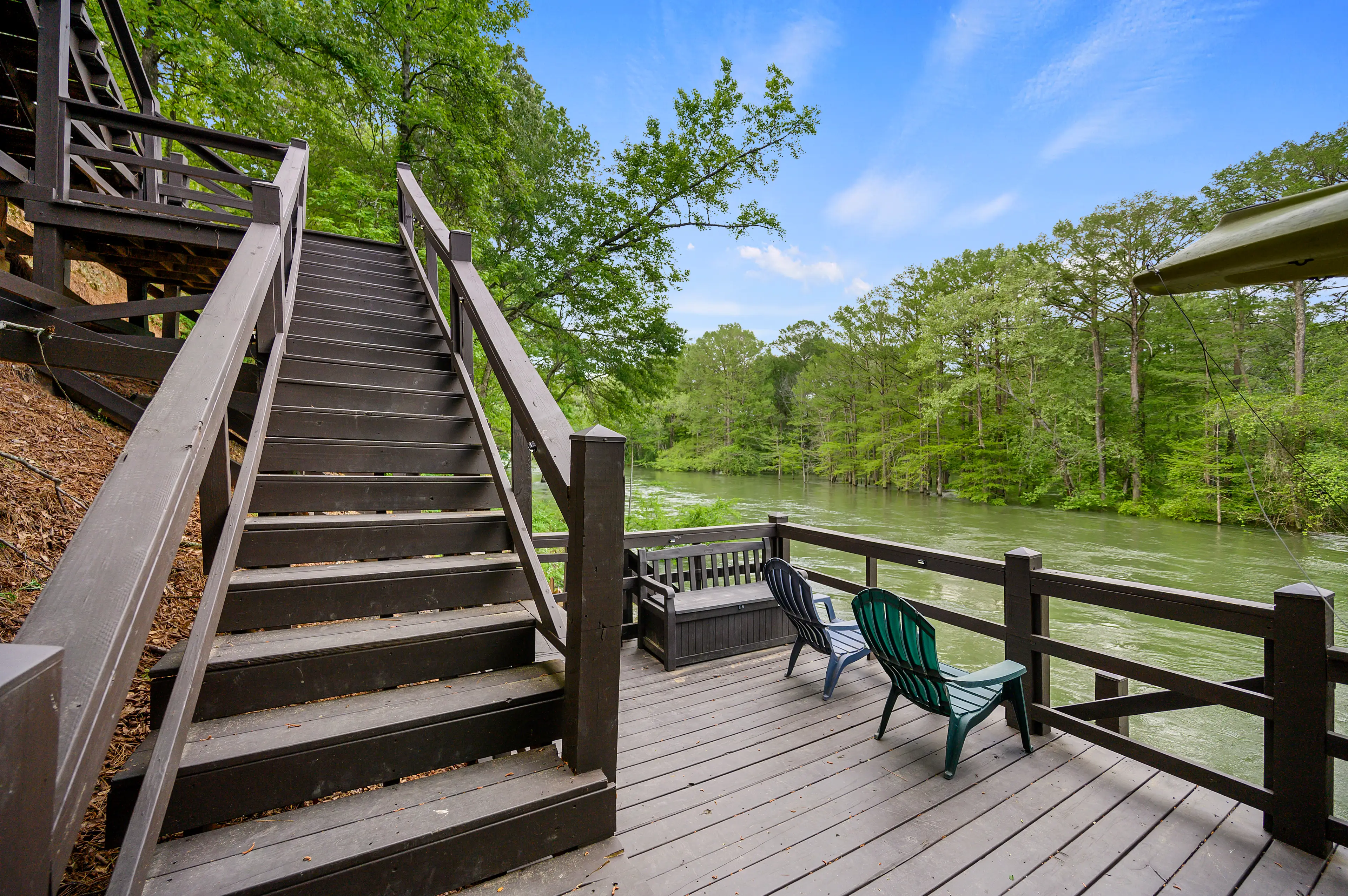 Look at the views of Mt Fork River from the deck!