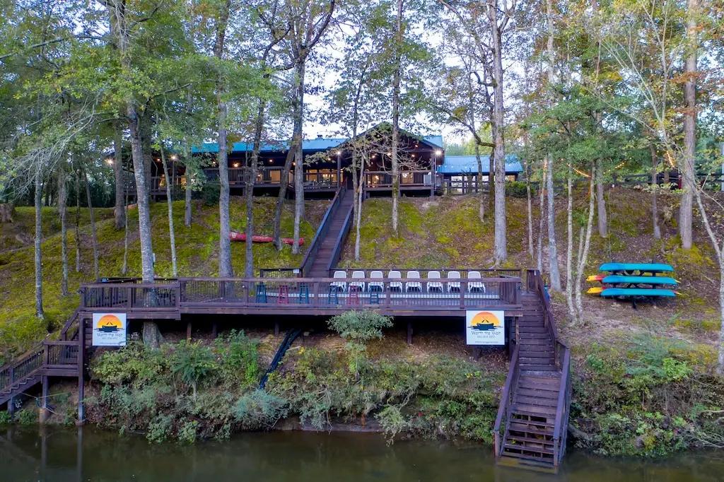 The largest deck on Mt Fork with access for swimming, kayaking or fishing!