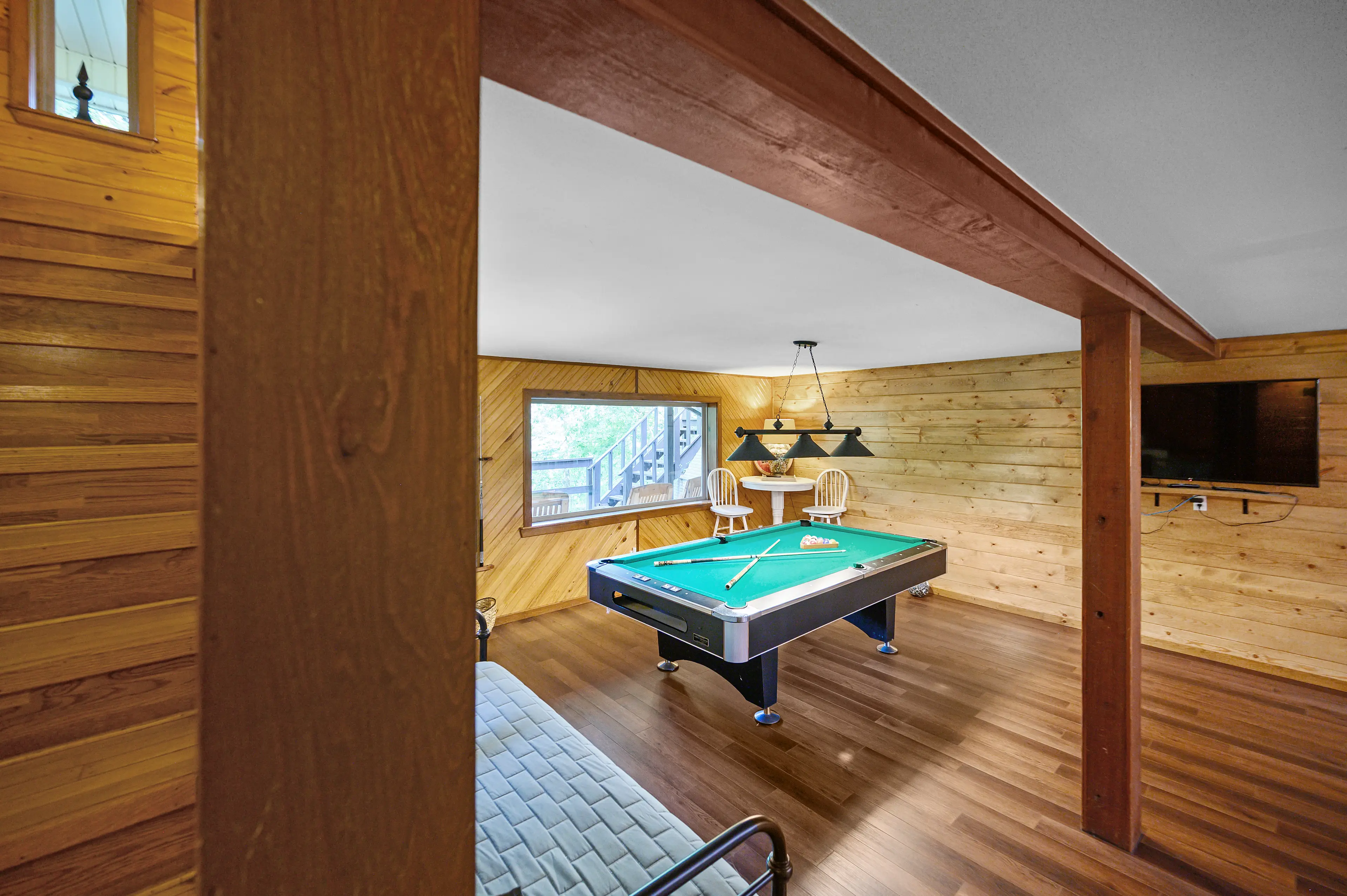 Full size pool table in the game room!