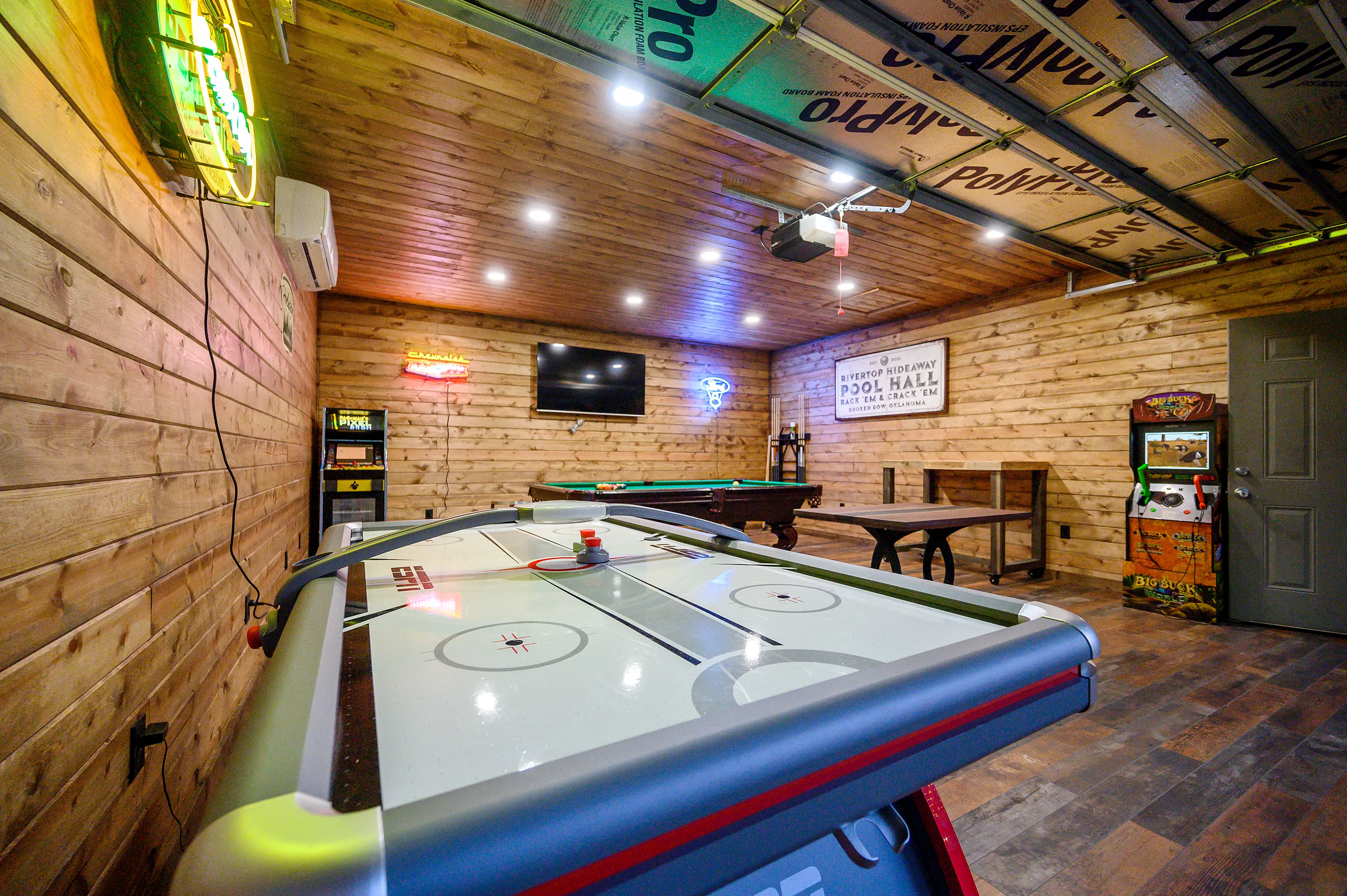 The game room also offers air hockey!