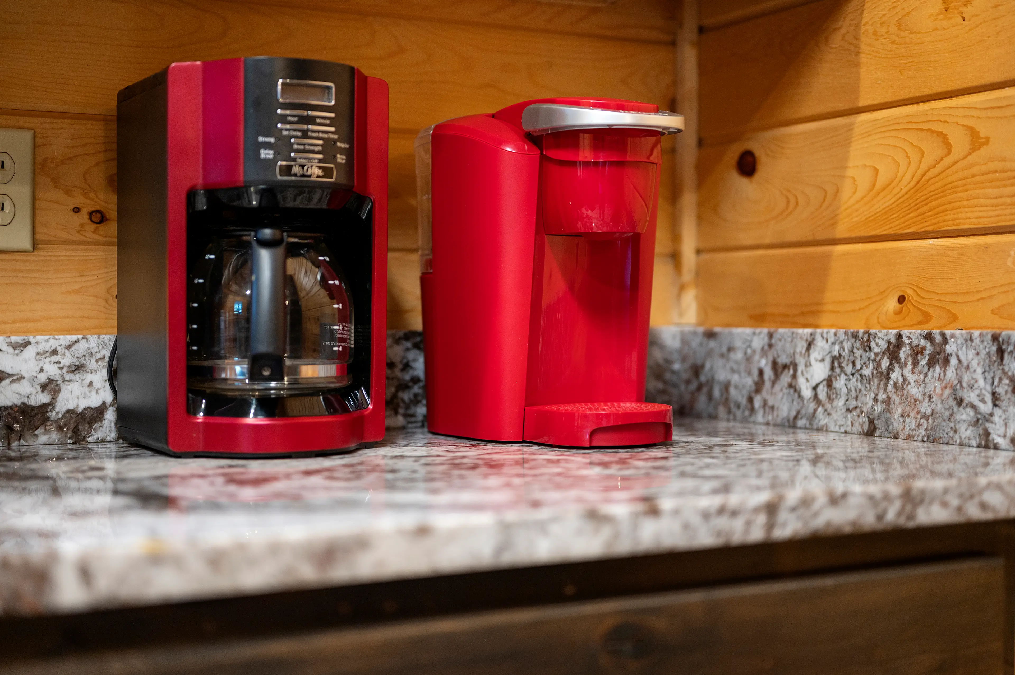 Both types of coffee pots are on site.