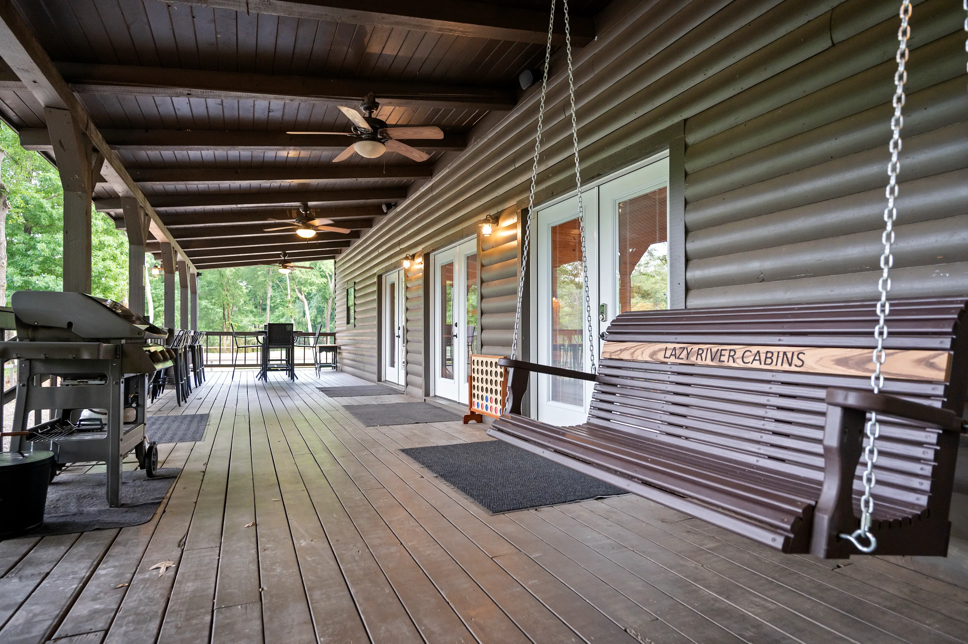 The swing on the back porch! And yes, you can see the river from here.