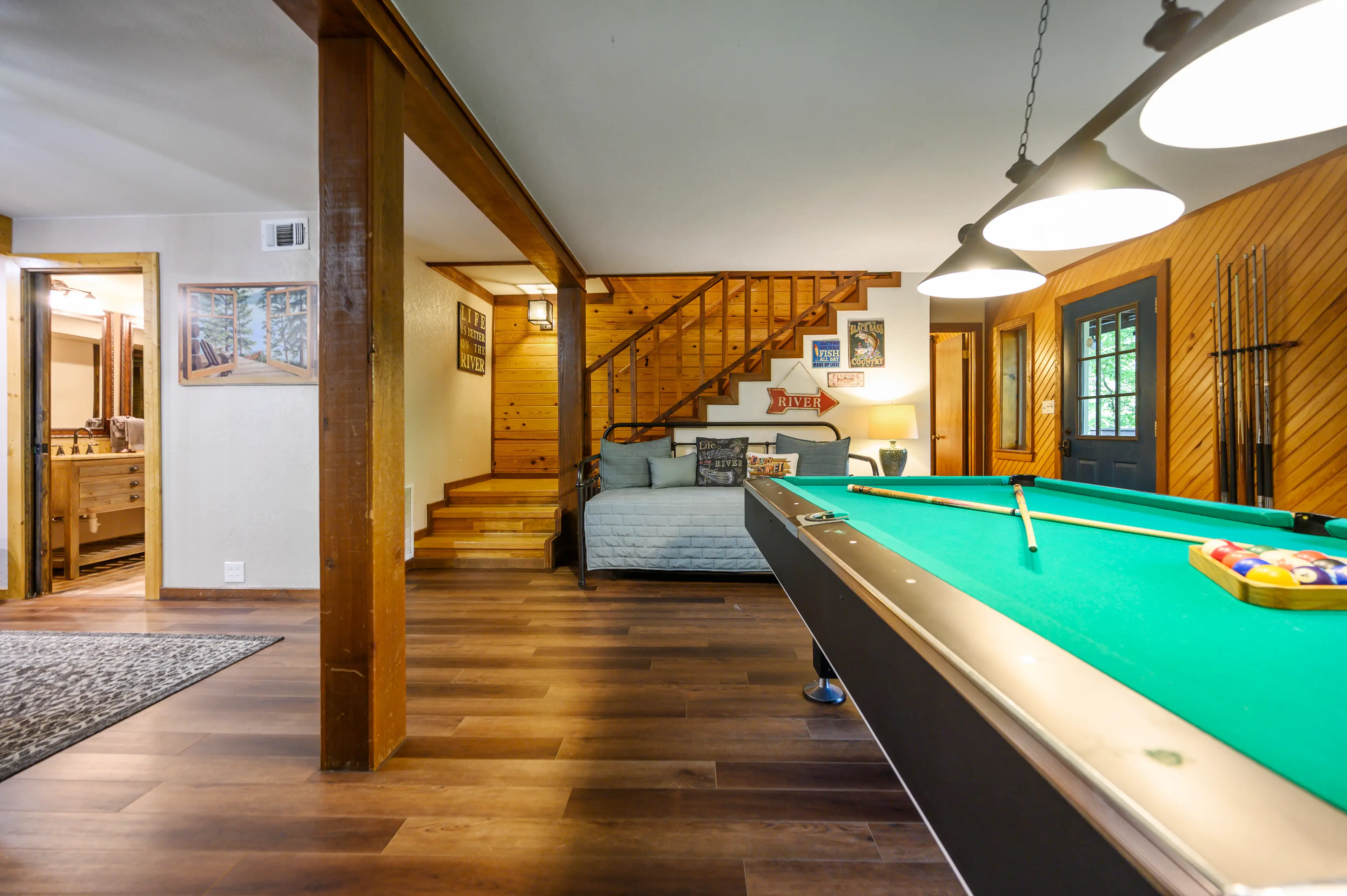 The trundle in the game room provides extra sleeping in addition to the 3 bedrooms.