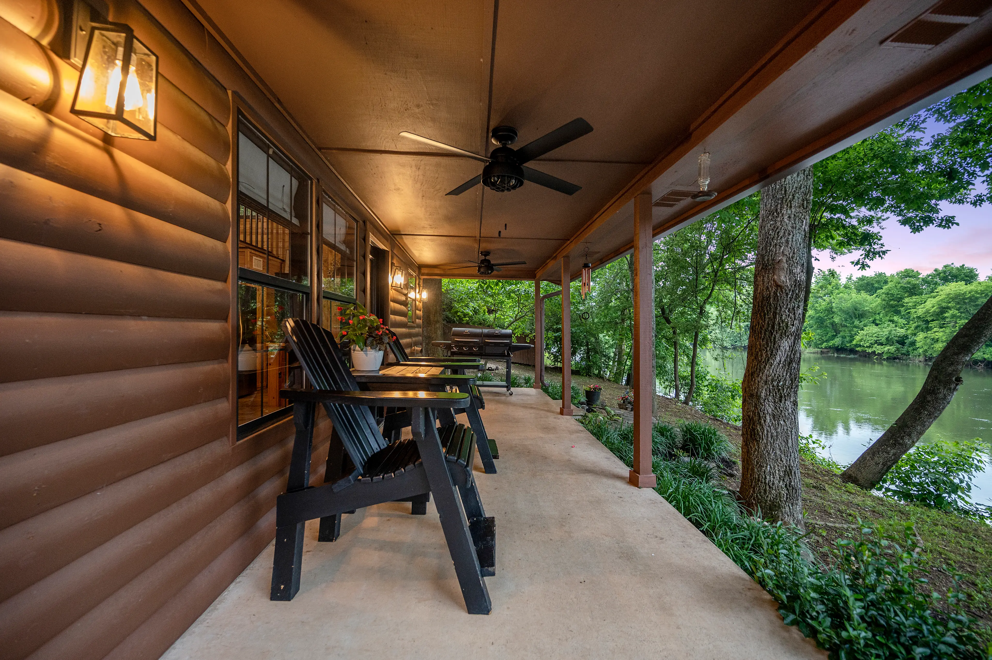 The perfect morning coffee spot, only a few feet from the Mountain Fork River!