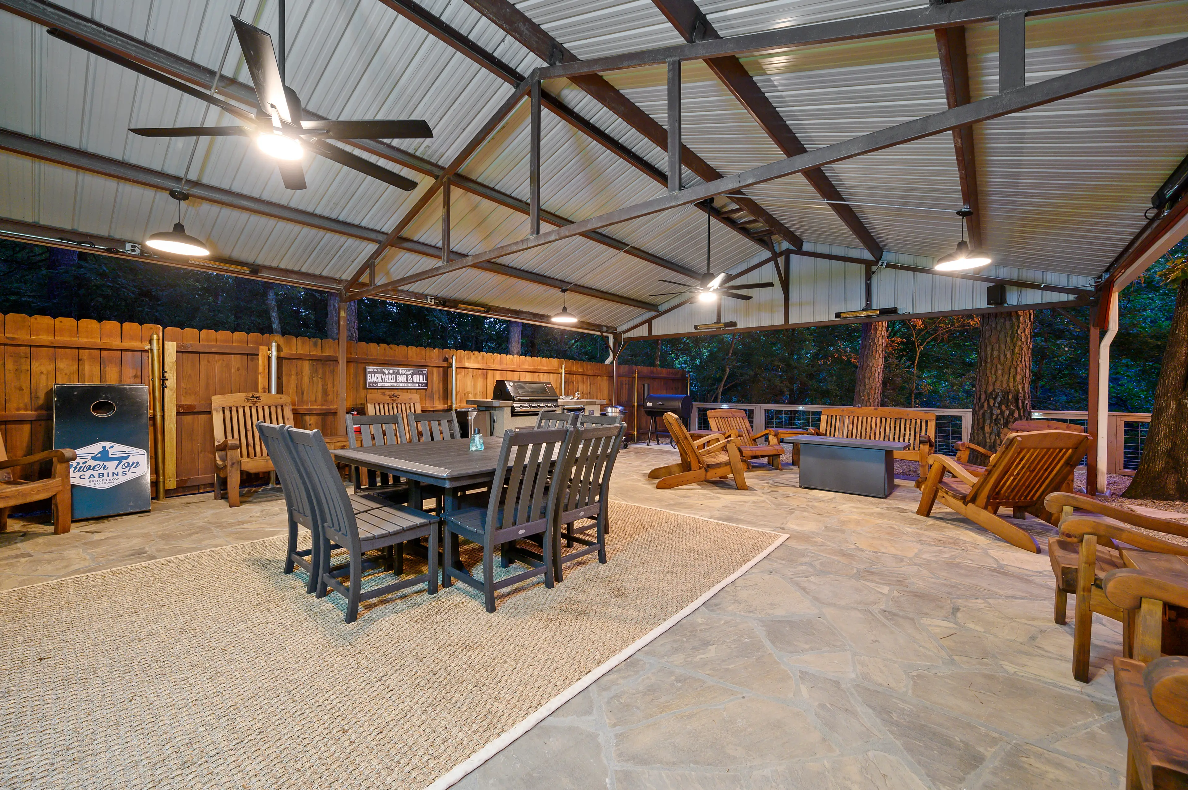 Plenty of activities to enjoy at Hideaway including corn hole.