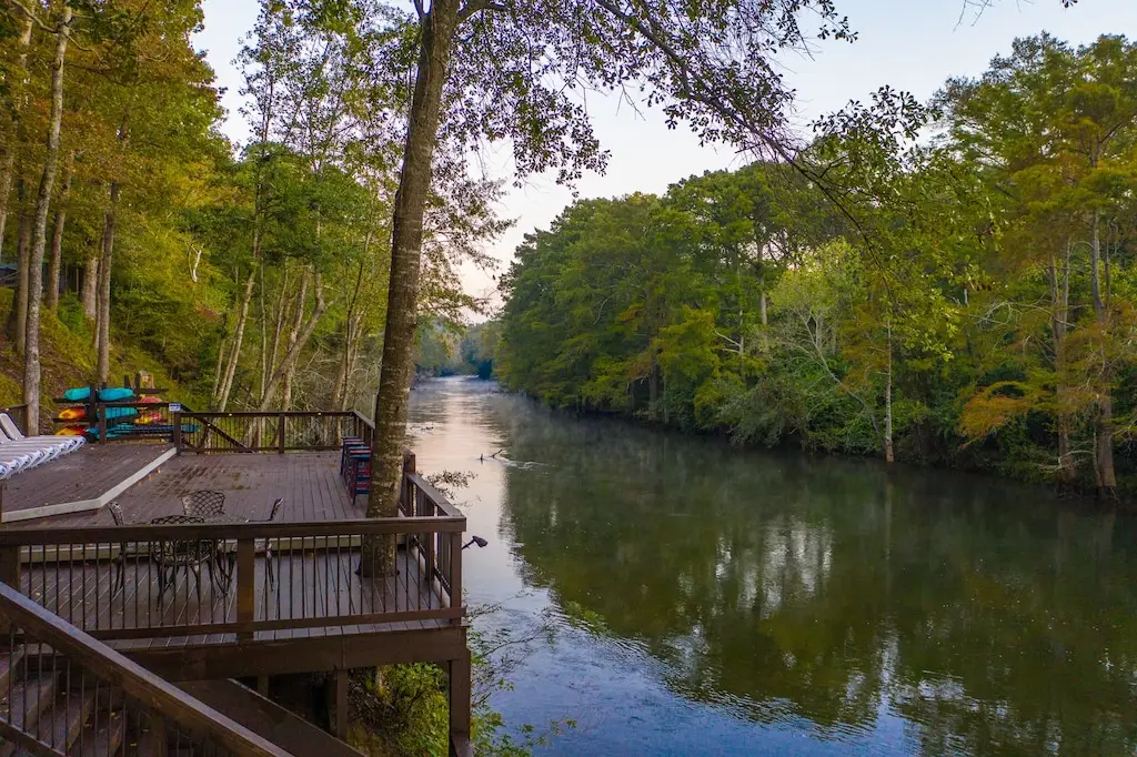 Access to Mt Fork River for fishing, swimming, or kayaking right at the cabin.