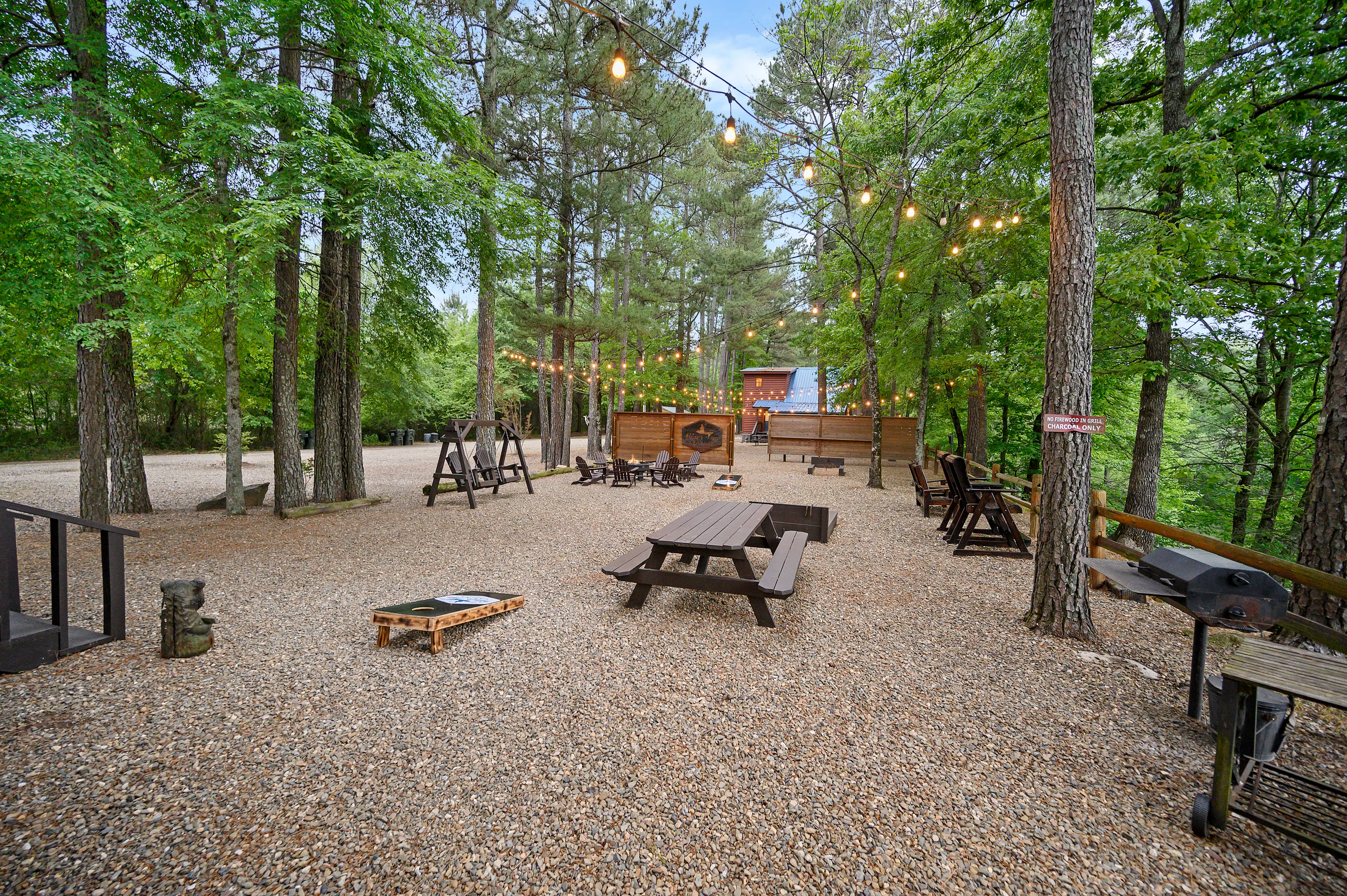 String lights let you continue enjoying the outside area well after dark!