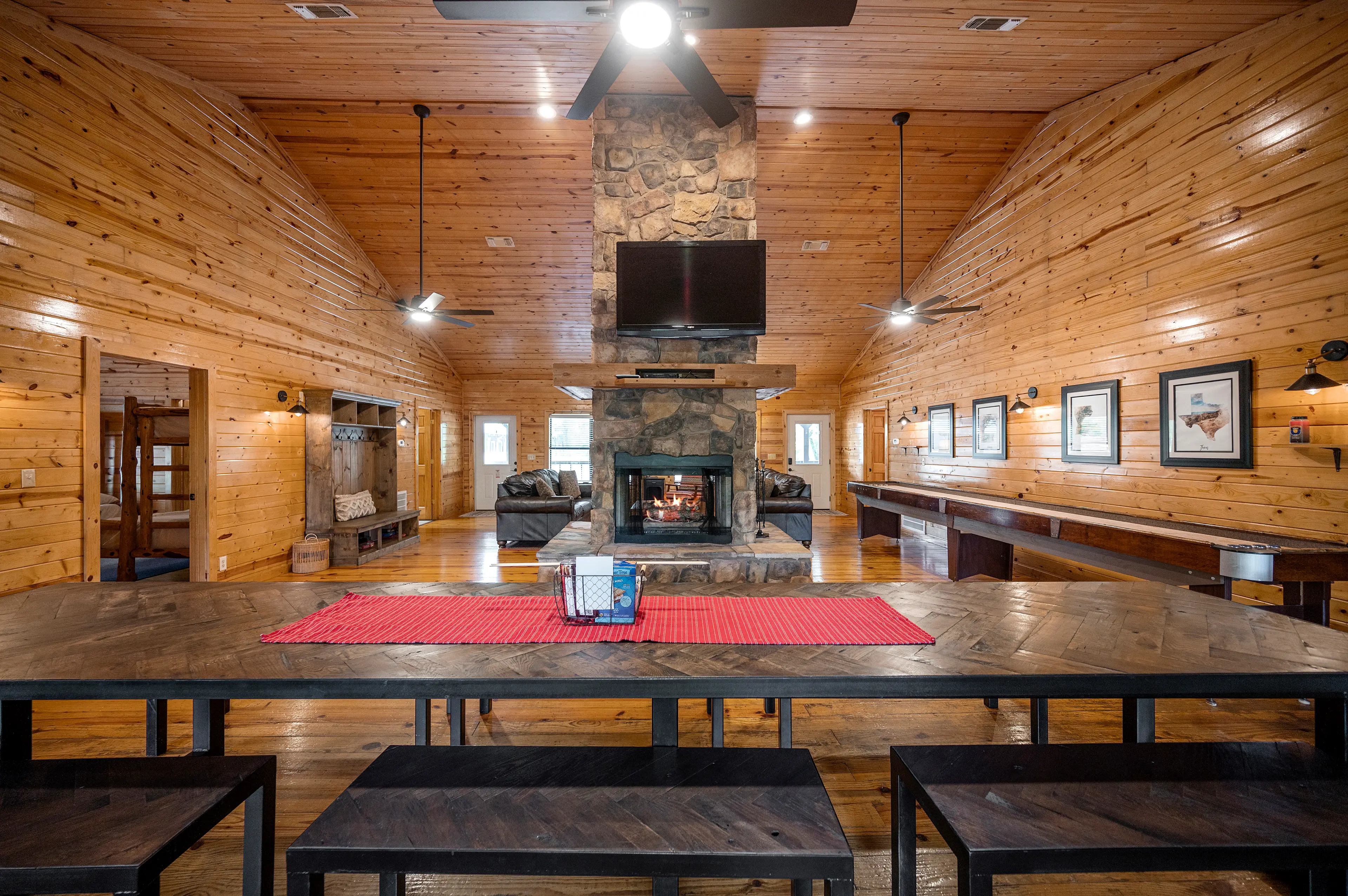 Enjoy meals in front of the fireplace!