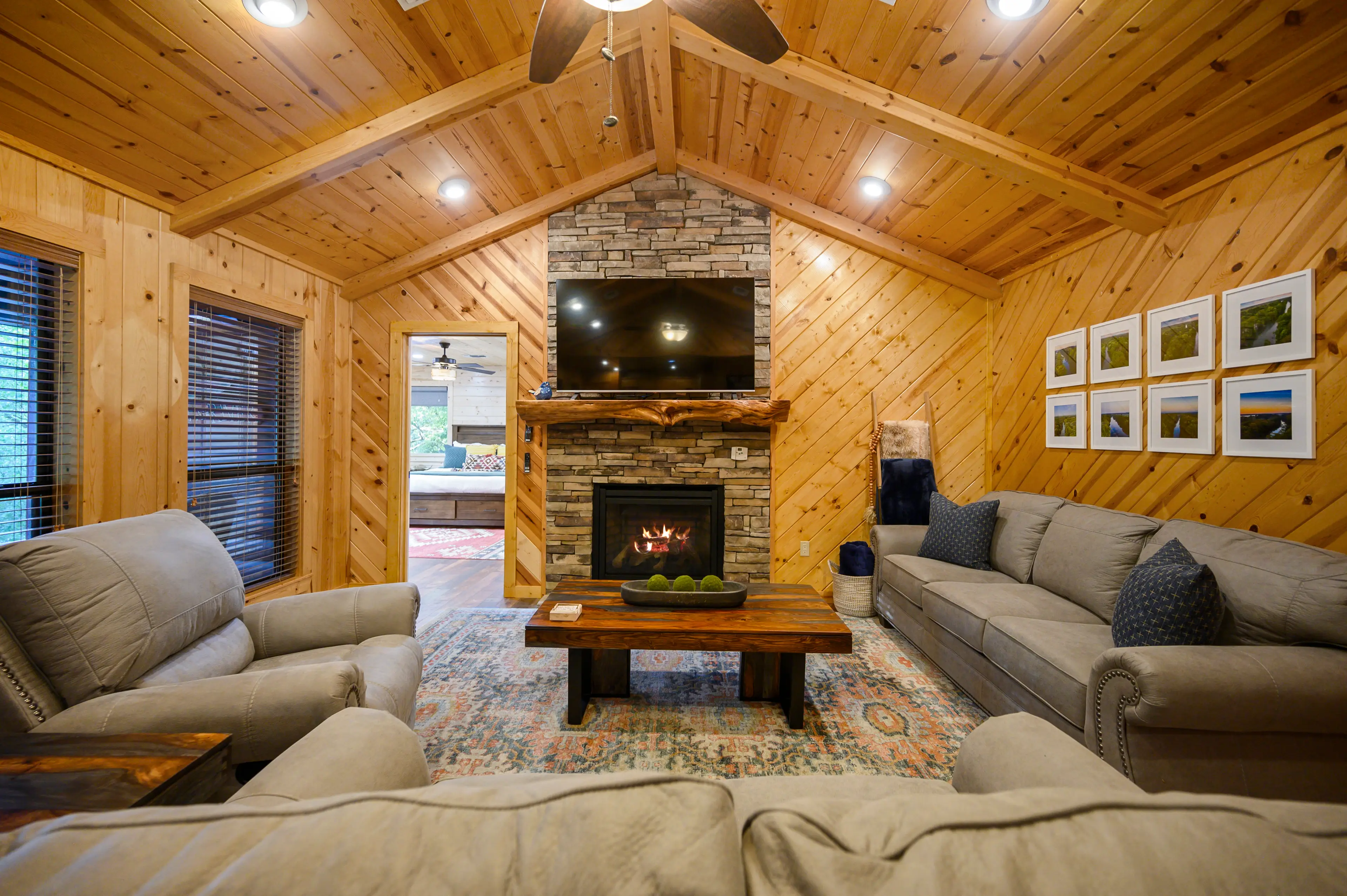 Two additional guests can enjoy Hideaway with friends and family with the queen sleeper sofa.