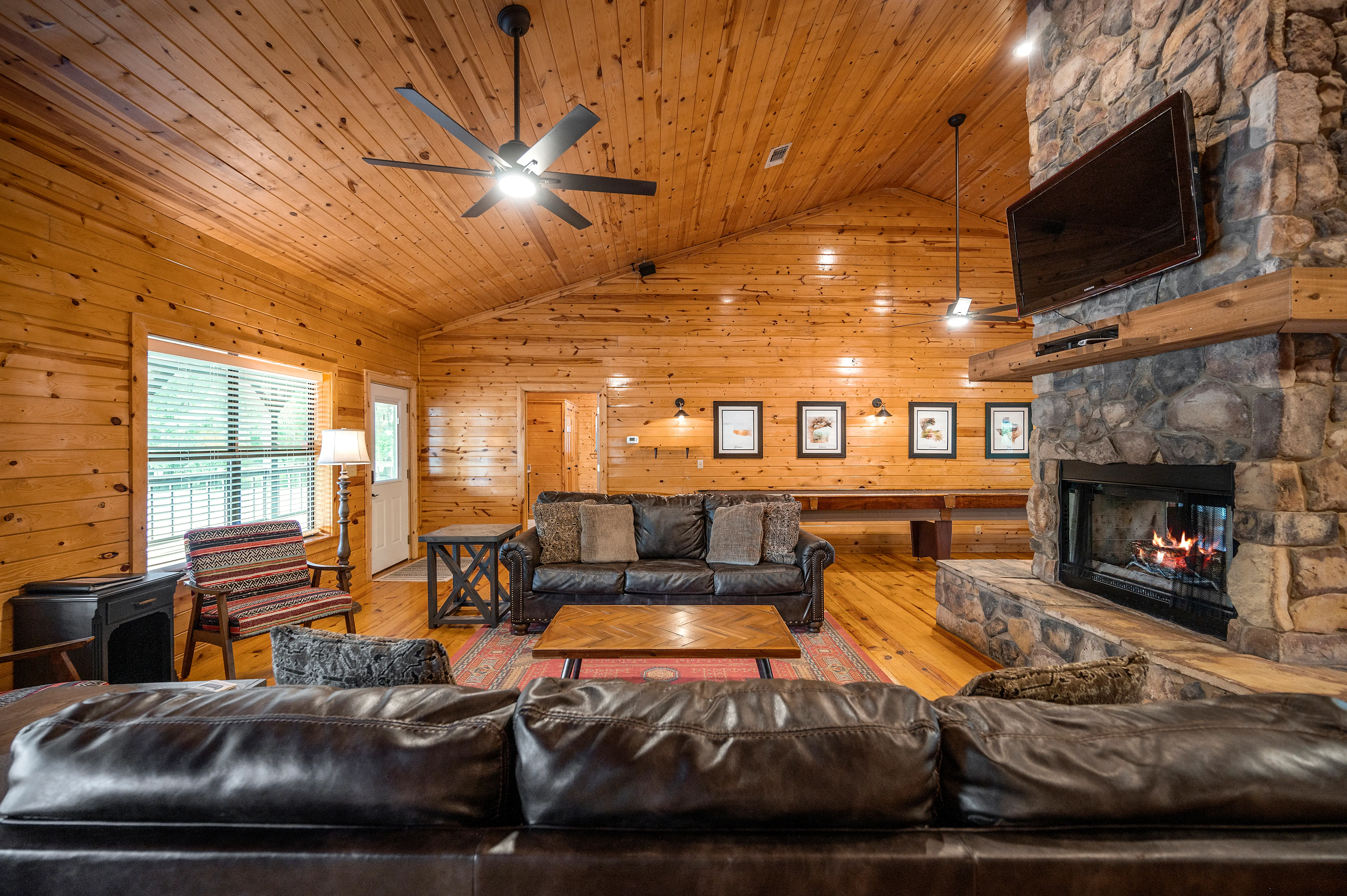 Large open concept and real wood burning fireplace!