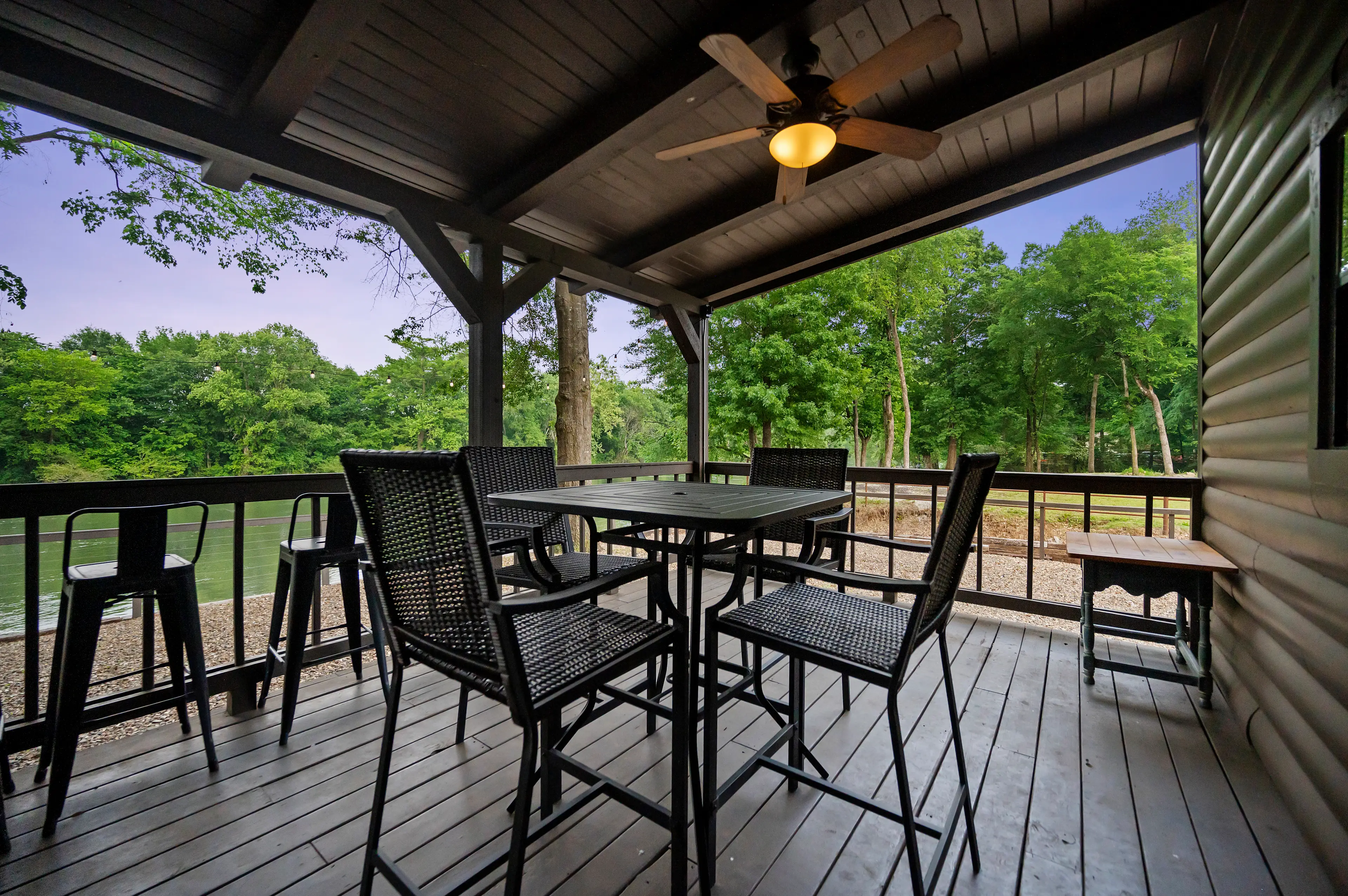 Take your meals outside at this dining table.