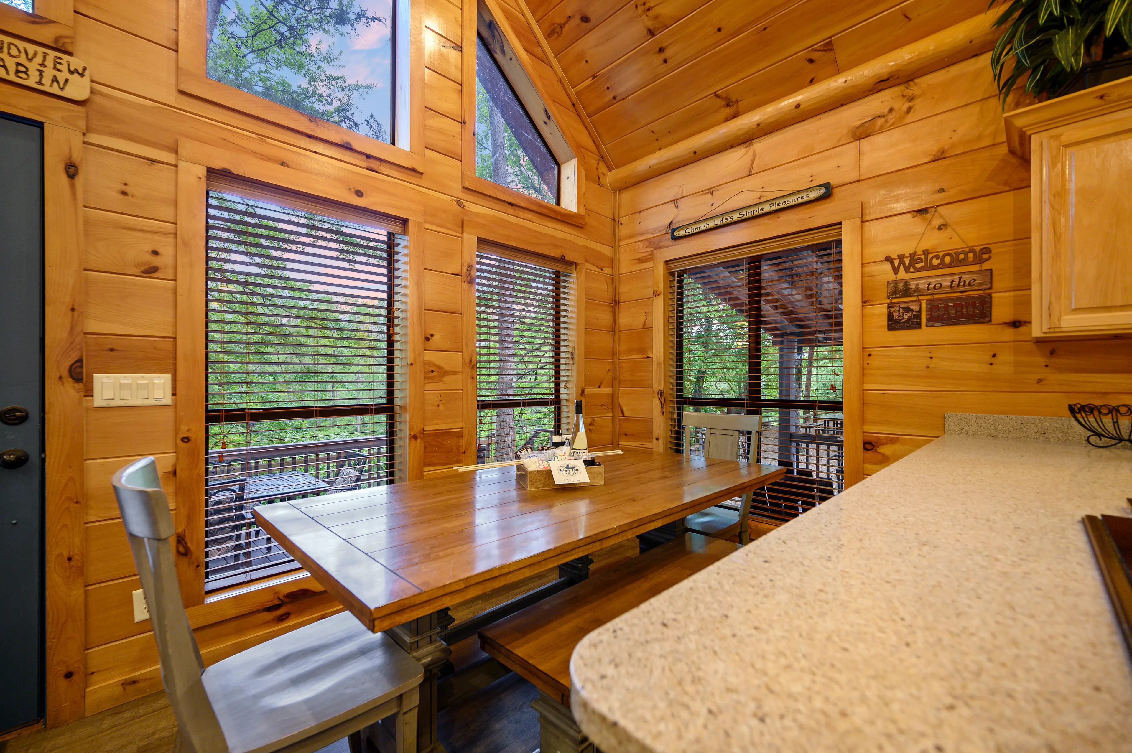 Plenty of seating at the dining table and bar
